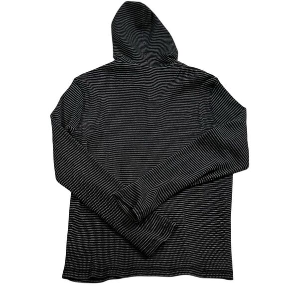 Michael Kors Gray and Black Striped Hoodie Button Up Mens Medium - Picture 5 of 8